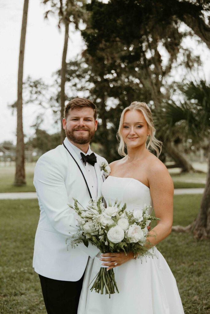 Bride and groom portraits at the Fountain of Youth.