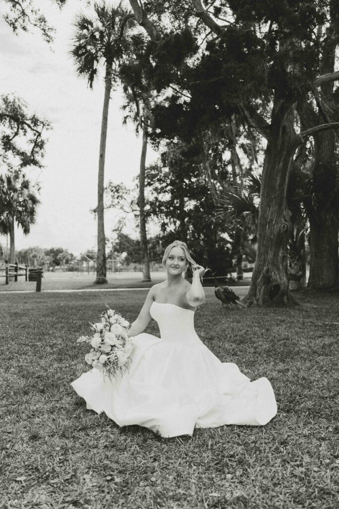 Bride and groom portraits at the Fountain of Youth.