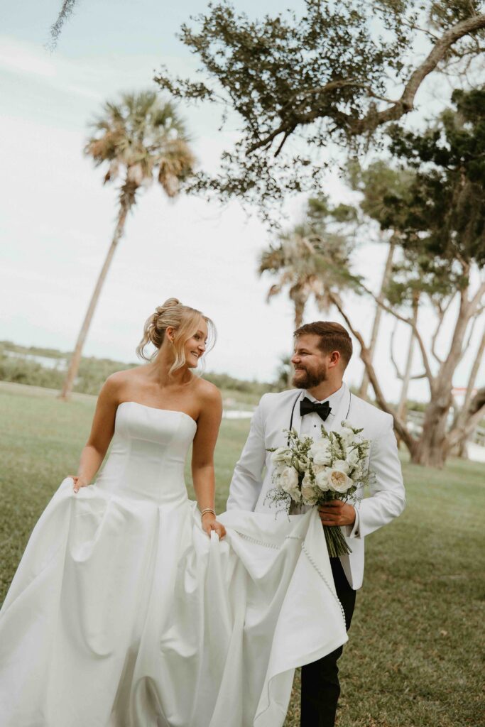 Bride and groom portraits at the Fountain of Youth.