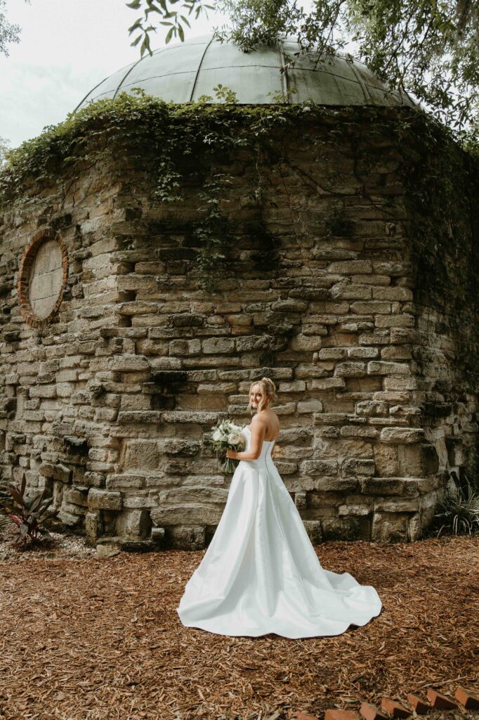 Bride and groom portraits at the Fountain of Youth.