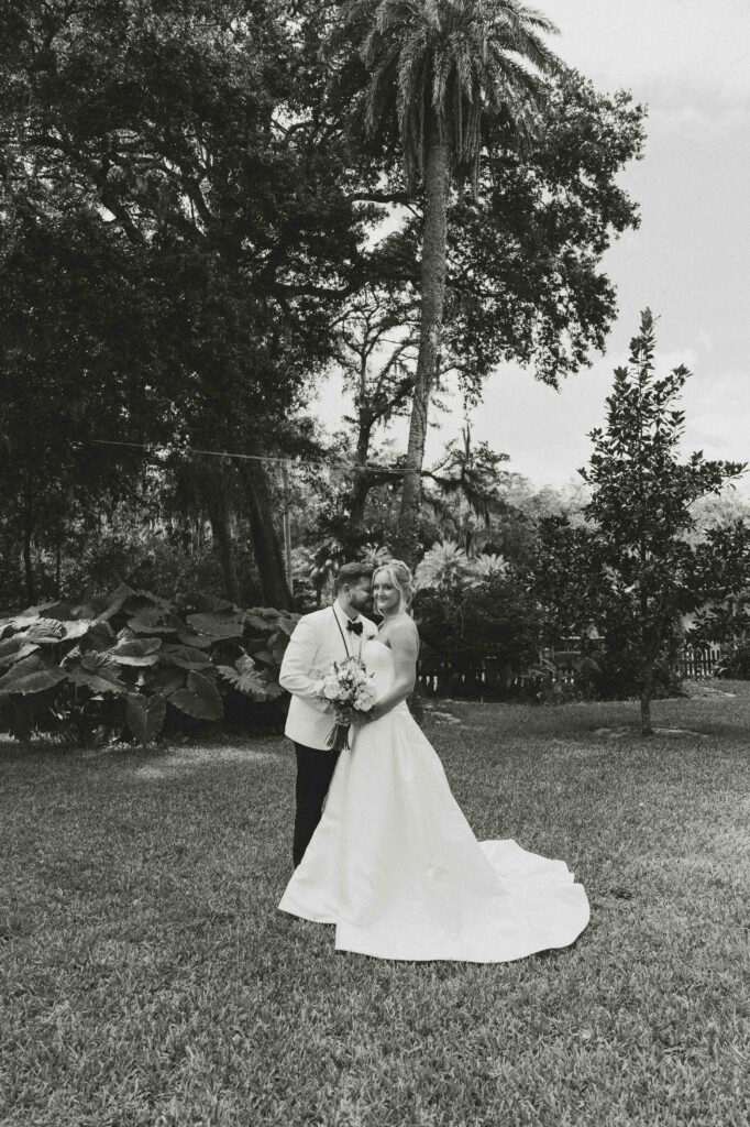Bride and groom portraits at the Fountain of Youth.