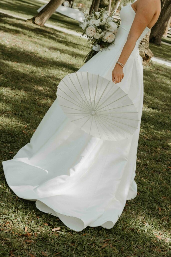 Bridal portraits under the oaks at the Fountain of Youth.