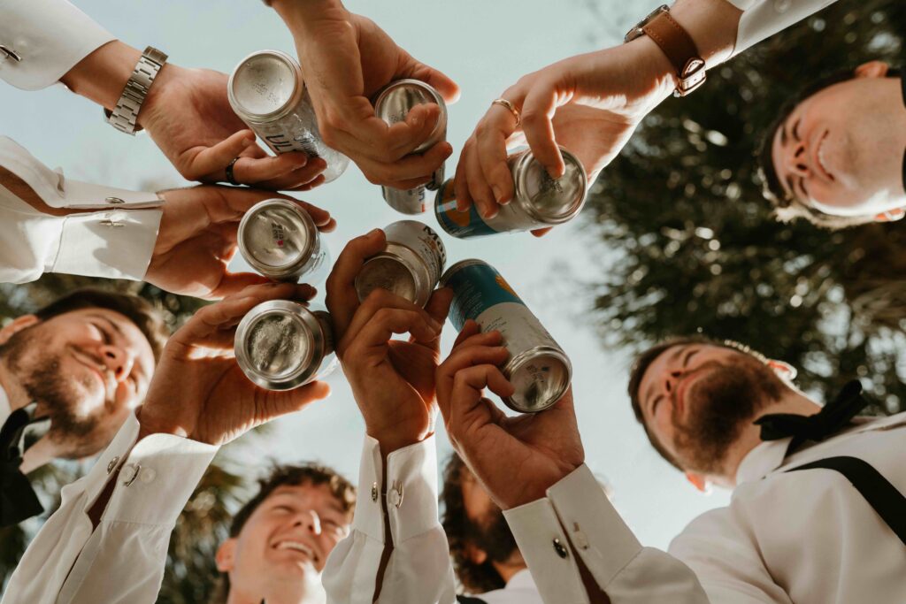 Groomsmen portraits under the oaks at the Fountain of Youth.