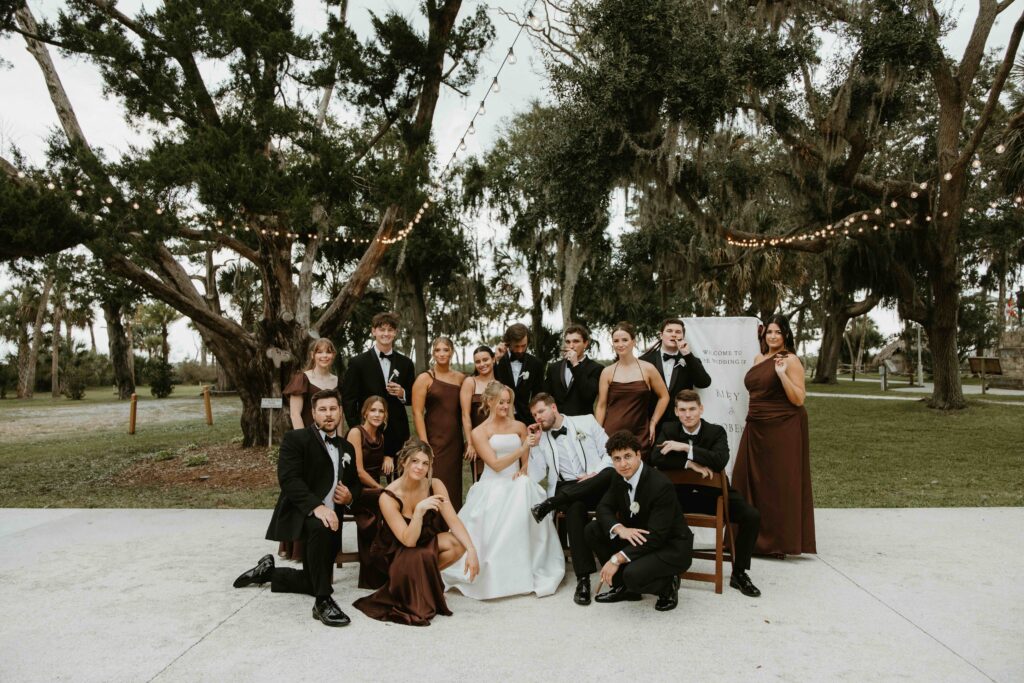 Cigar vogue-inspired wedding party portraits.