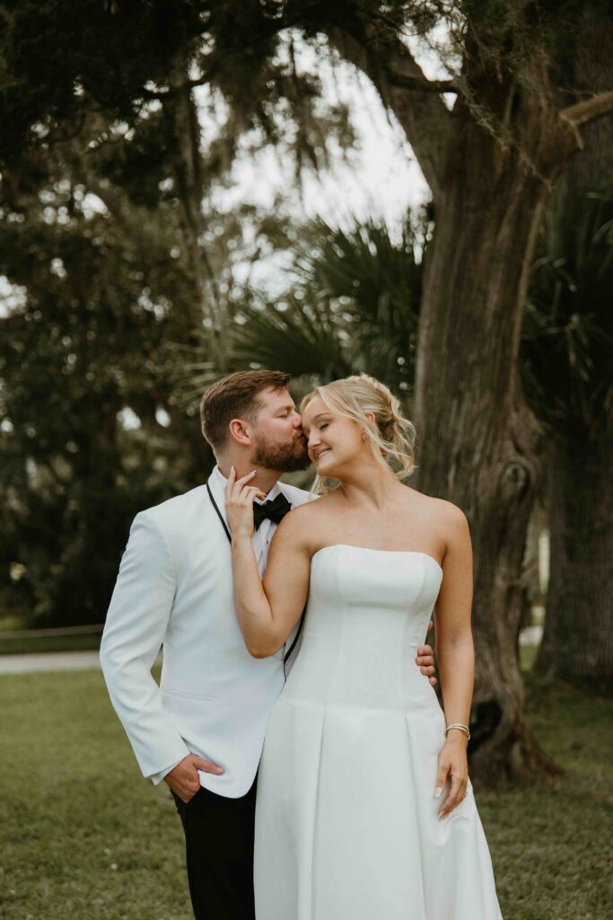 Bride and groom portraits at the Fountain of Youth.
